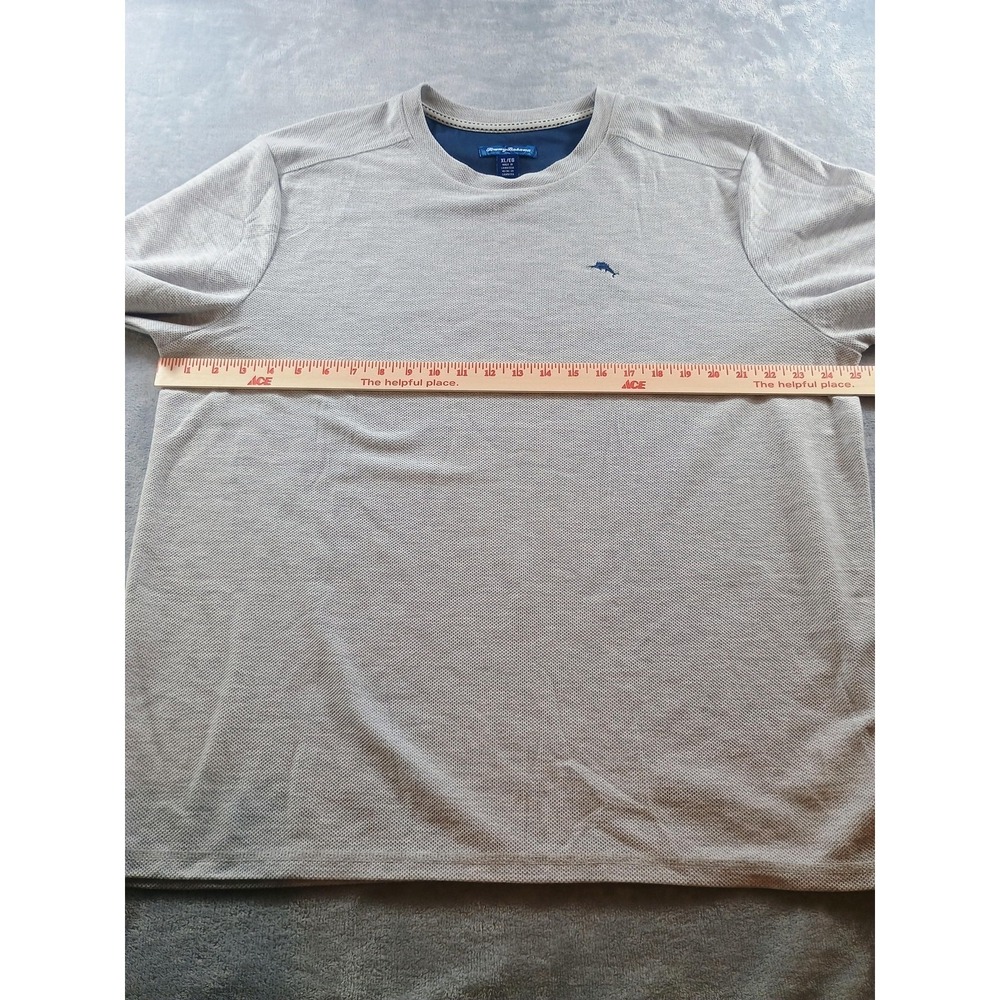 Tommy Bahama Shirt Mens XL Gray Thermal Long Sleeve Crew Neck Logo Knit Casual - Picture 8 of 9
